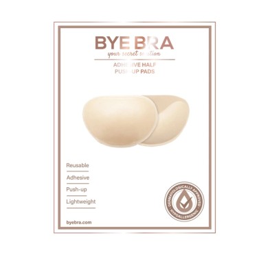 Wkładki przylepne do biustonosza - Bye Bra Adhesive Half Push-Up Pads Nude